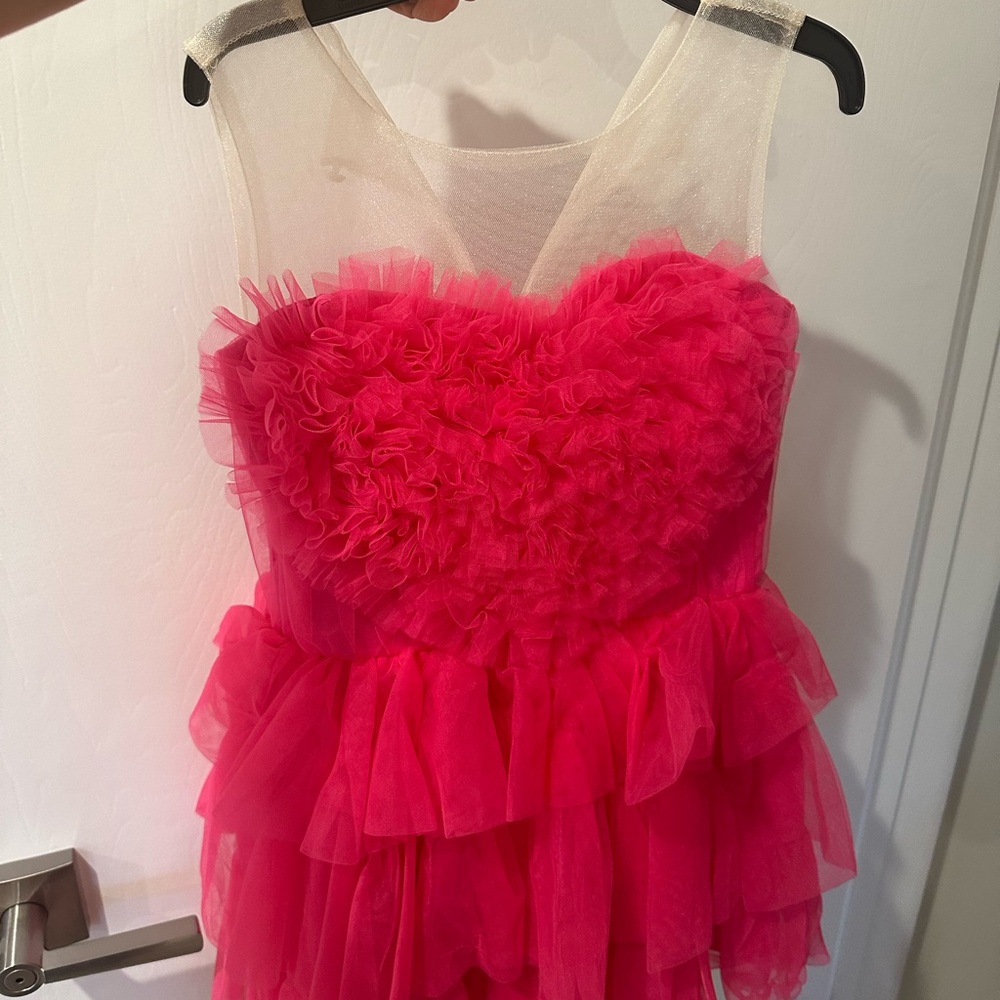 Charming Pink Ruffled Kids Formal Dress